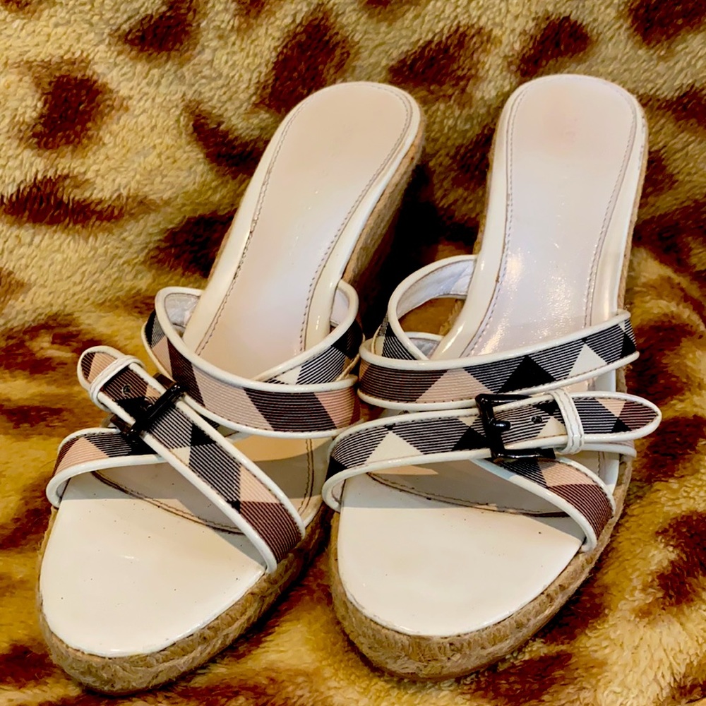 Burberry White Nova check wedge Espadrilles EU 40 - Picture 2 of 10